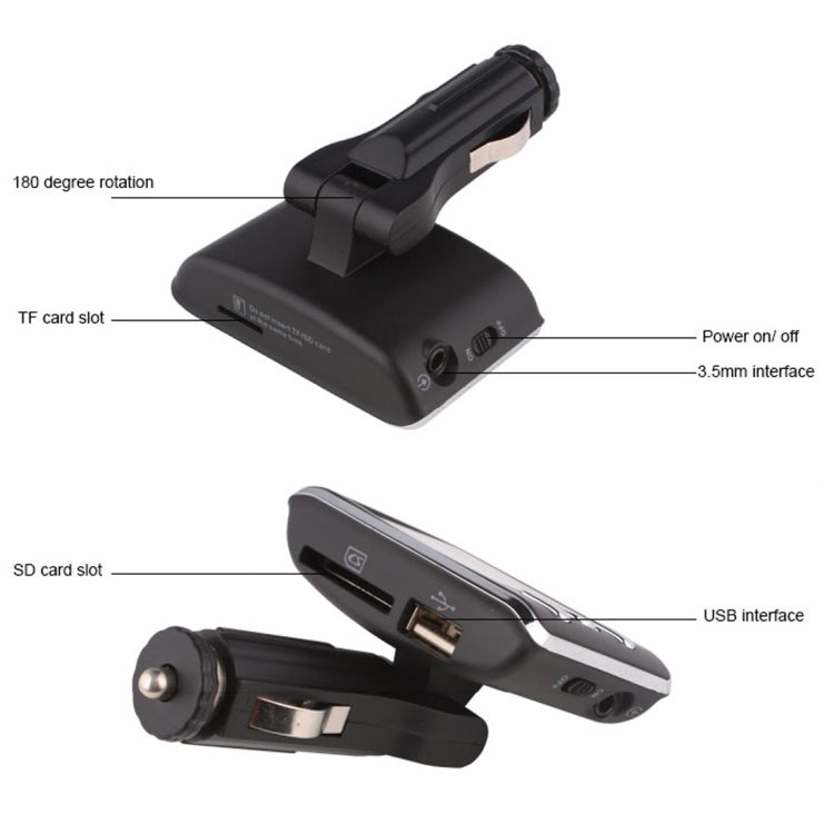 FM18A Car MP3 FM Transmitter with Remote Control, Support LCD Display / USB / SD/MMC Card / AUX