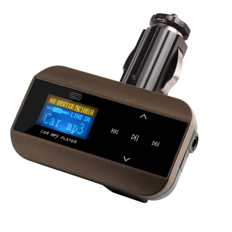 FM30B Car MP3 FM Transmitter with Remote Control, Support LCD Display / USB / SD/MMC Card / AUX(Gold)