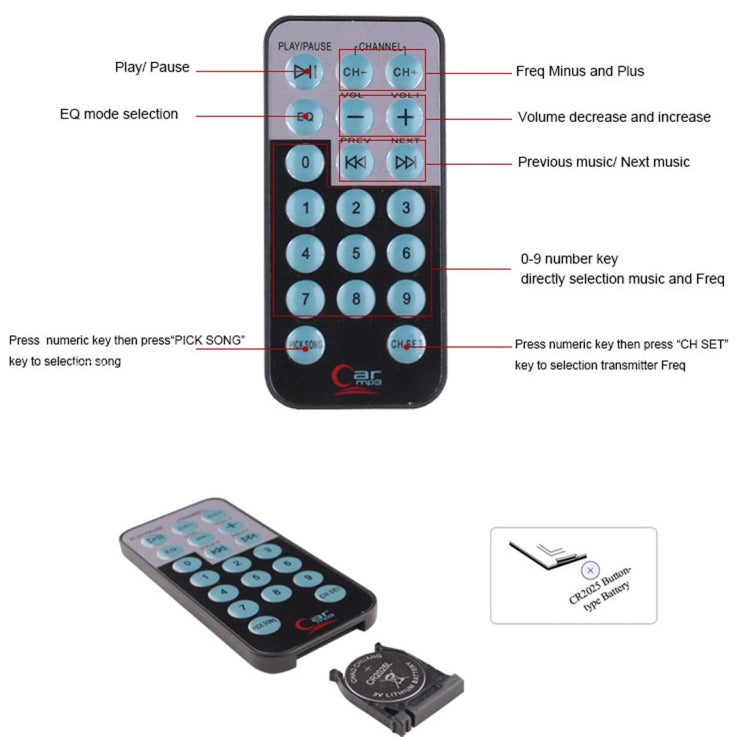 FM30B Car MP3 FM Transmitter with Remote Control, Support LCD Display / USB / SD/MMC Card / AUX(Gold)
