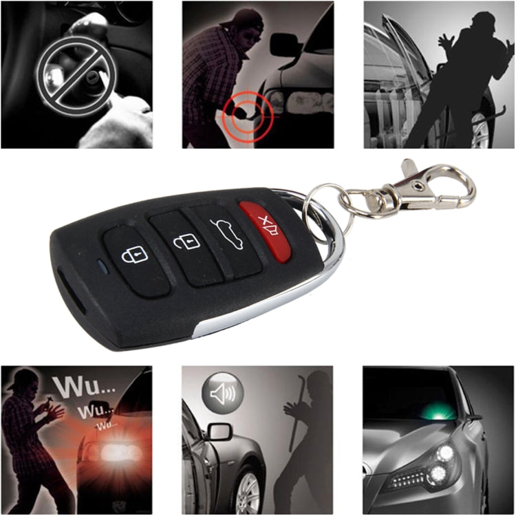 Car Safety Warning Alarm System Car Alarm Security System with Two Remote Controls, DC 12V