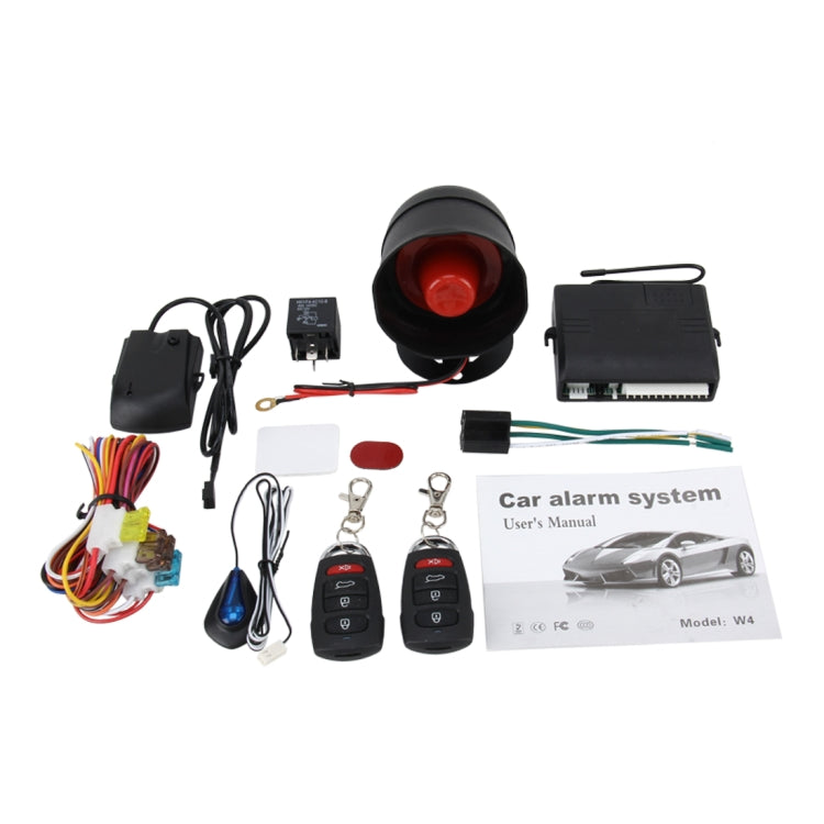 Car Safety Warning Alarm System Car Alarm Security System with Two Remote Controls, DC 12V
