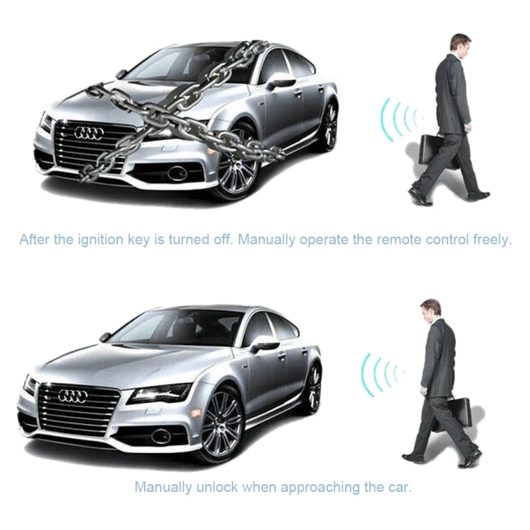 Car Safety Warning Alarm System Car Alarm Security System with Two Remote Controls, DC 12V