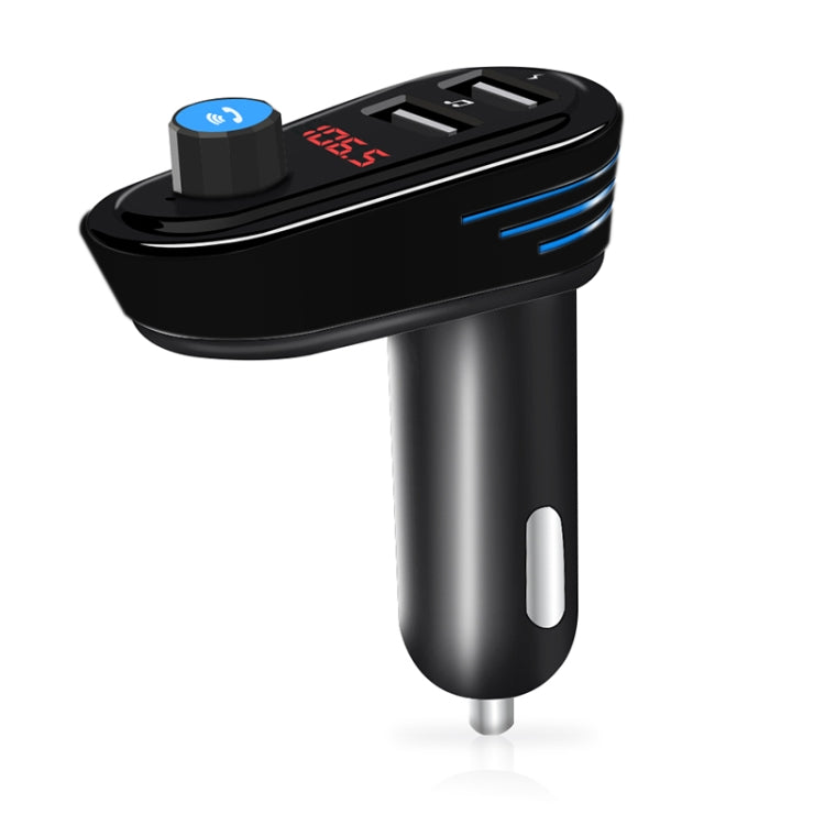 AP02 Car Bluetooth V4.2 MP3 Player FM Transmitter 5V 3.1A Output Dual USB Ports Car Charger with LED Light, Built-in Mic, Support U-disk & Hands-free / Answer Calls