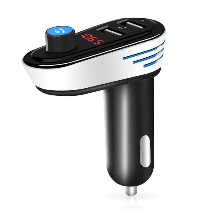 AP02 Car Bluetooth V4.2 MP3 Player FM Transmitter 5V 3.1A Output Dual USB Ports Car Charger with LED Light, Built-in Mic, Support U-disk & Hands-free / Answer Calls