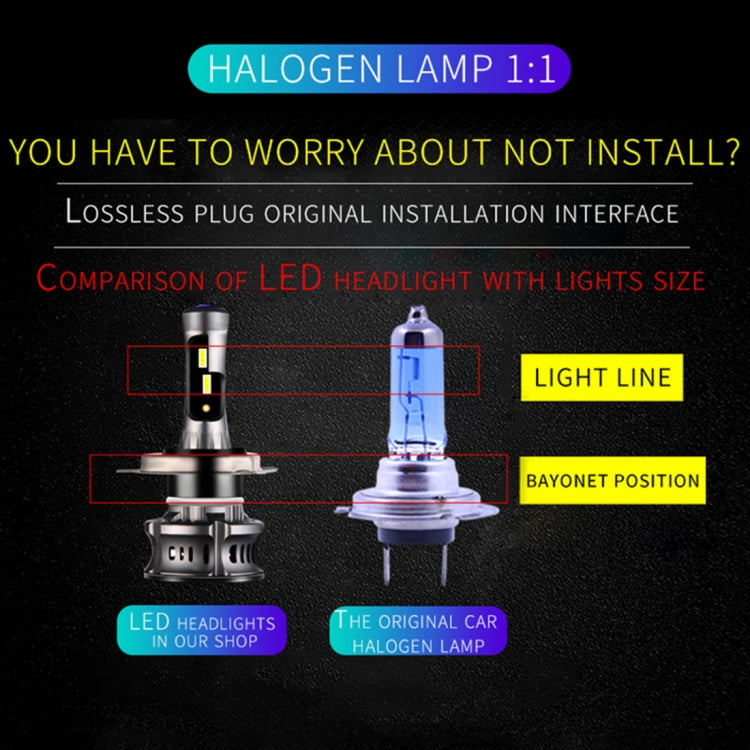 2 PCS XT7 9012 DC8-48V / 25W / 6500K / 2000LM IP67 Car LED Headlight Lamps, with Blue Devil Eye Running Lamp / 6 CSP Lamps