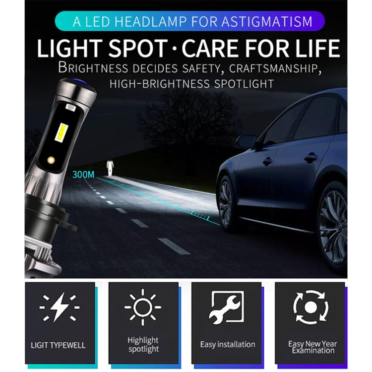 2 PCS XT7 H7 DC8-48V / 25W / 6500K / 2000LM IP67 Car LED Headlight Lamps, with Blue Devil Eye Running Lamp / 6 CSP Lamps