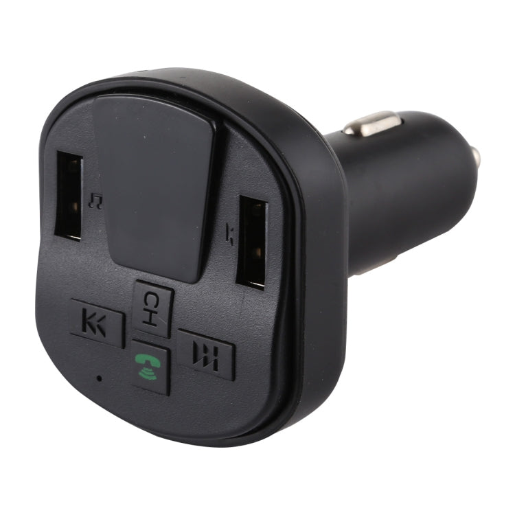 V-023 Dual USB Charging Bluetooth FM Transmitter MP3 Music Player Car Kit, Support Hands-Free Call  & TF Card (Black)