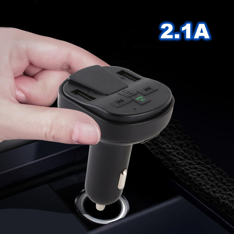 V-023 Dual USB Charging Bluetooth FM Transmitter MP3 Music Player Car Kit, Support Hands-Free Call  & TF Card (Black)