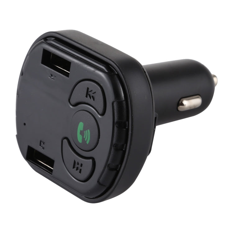V-022 Dual USB Charging Bluetooth FM Transmitter MP3 Music Player Car Kit, Support Hands-Free Call  & TF Card (Black)