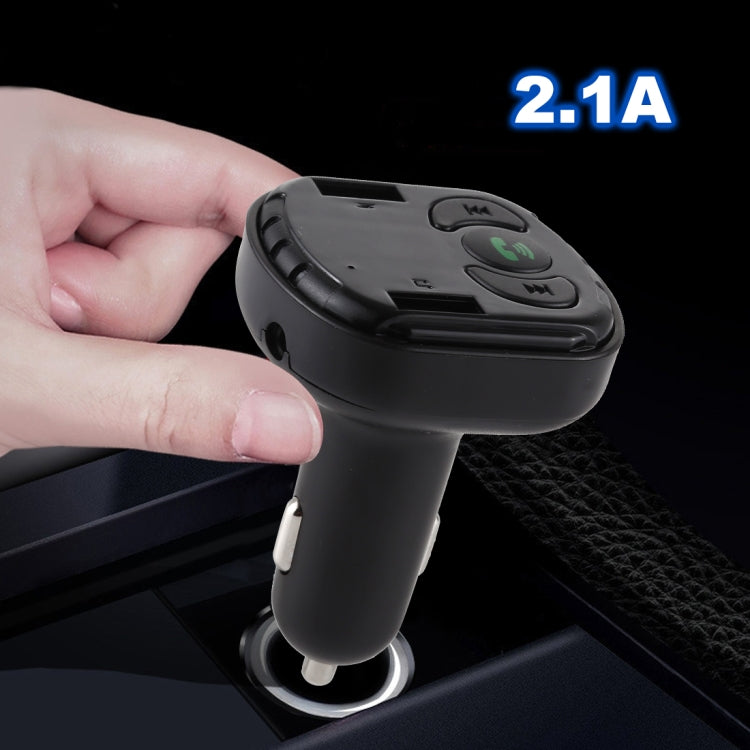 V-022 Dual USB Charging Bluetooth FM Transmitter MP3 Music Player Car Kit, Support Hands-Free Call  & TF Card (Black)