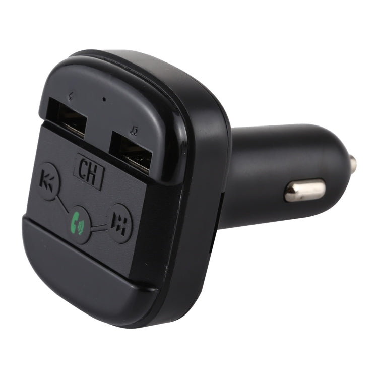 V-020 Dual USB Charging Bluetooth FM Transmitter MP3 Music Player Car Kit, Support Hands-Free Call  & TF Card (Black)