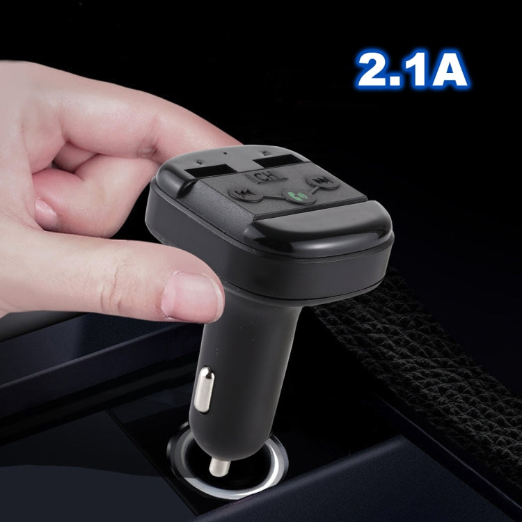 V-020 Dual USB Charging Bluetooth FM Transmitter MP3 Music Player Car Kit, Support Hands-Free Call  & TF Card (Black)