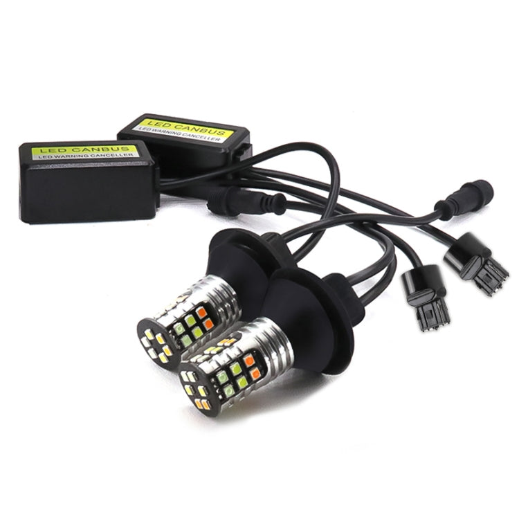 2 PCS T20 / 7440 DC 9-24V 4W Car Auto Triple Colors Turn Lights / Daytime Running Lights, with 30LEDs SMD-3030 Lamp Beads