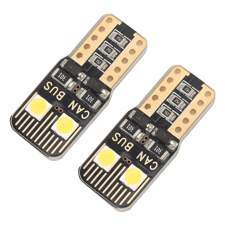 2 PCS T10 / W5W / 168 / 194 DC12V / 1.6W / 6000K / 130LM 4LEDs SMD-3030 Car Clearance Light, with Decoder (White Light)