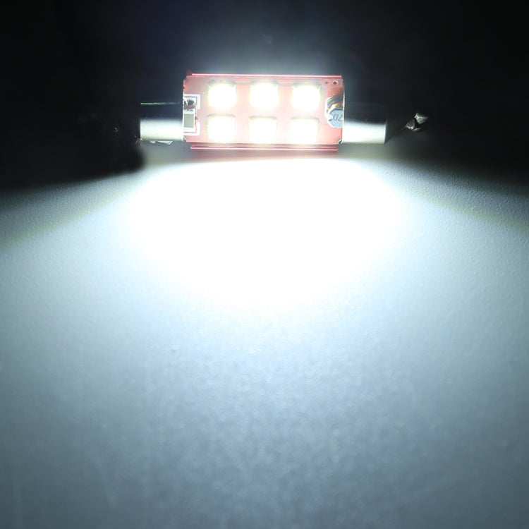 2 PCS 36mm DC12V / 2.2W / 6000K / 180LM 6LEDs SMD-3030 Car Reading Lamp (White Light)