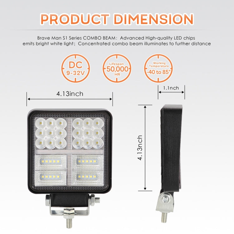 4 inch 19.6W DC 10-30V 1560LM IP67 Car Truck Off-road Vehicle LED Work Lights, with 54LEDs SMD-3030 Lamps