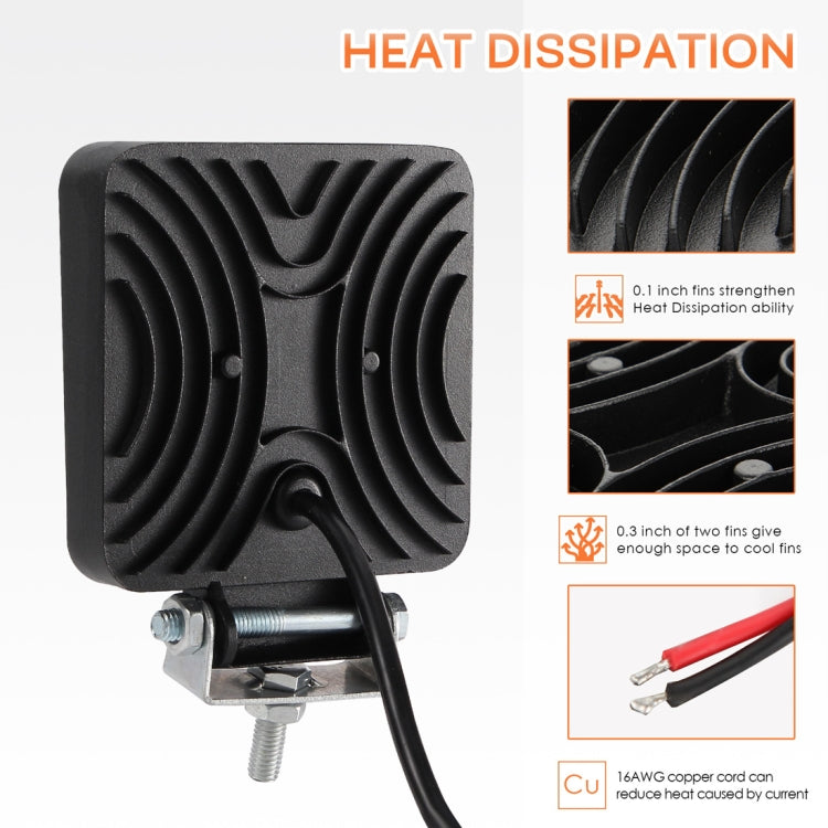 4 inch 23.8W DC 10-30V 1900LM IP67 Car Truck Off-road Vehicle Square Strobe LED Work Lights, with 34LEDs SMD-3030 Lamps