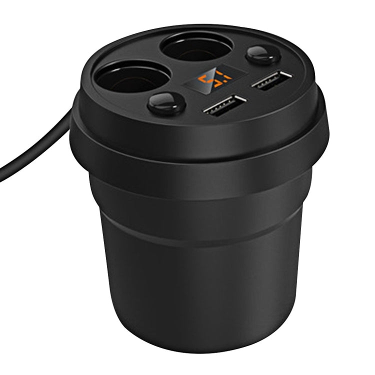 2 in 1 Double Car Cigarette Lighter + 3.1A Dual USB Port Quick Charge Cup Shaped Car Charger with LED Screen Charging voltage Display for Smartphones & Tablets & PSP & PDA & GPS & MP3 & MP4 and other USB-charged Devices
