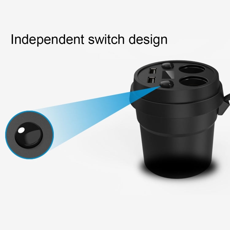 2 in 1 Double Car Cigarette Lighter + 3.1A Dual USB Port Quick Charge Cup Shaped Car Charger with LED Screen Charging voltage Display for Smartphones & Tablets & PSP & PDA & GPS & MP3 & MP4 and other USB-charged Devices
