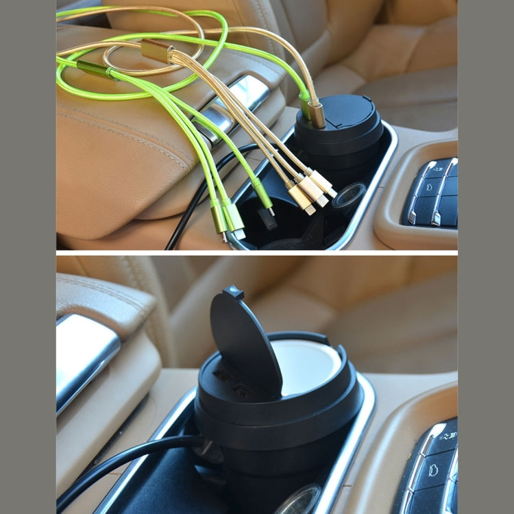 2 in 1 Car Ashtray + 3.1A Dual USB Port Quick Charge Cup Shaped Car Charger for Smartphones & Tablets & PSP & PDA & GPS & MP3 & MP4 and other USB-charged Devices