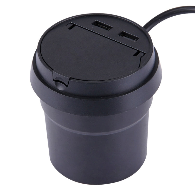 2 in 1 Car Ashtray + 3.1A Dual USB Port Quick Charge Cup Shaped Car Charger for Smartphones & Tablets & PSP & PDA & GPS & MP3 & MP4 and other USB-charged Devices