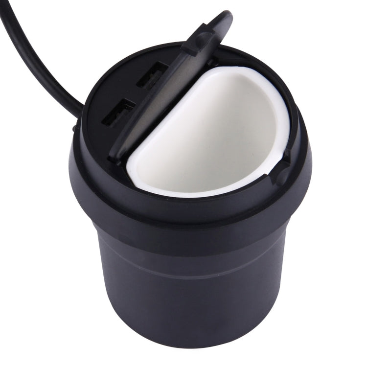 2 in 1 Car Ashtray + 3.1A Dual USB Port Quick Charge Cup Shaped Car Charger for Smartphones & Tablets & PSP & PDA & GPS & MP3 & MP4 and other USB-charged Devices