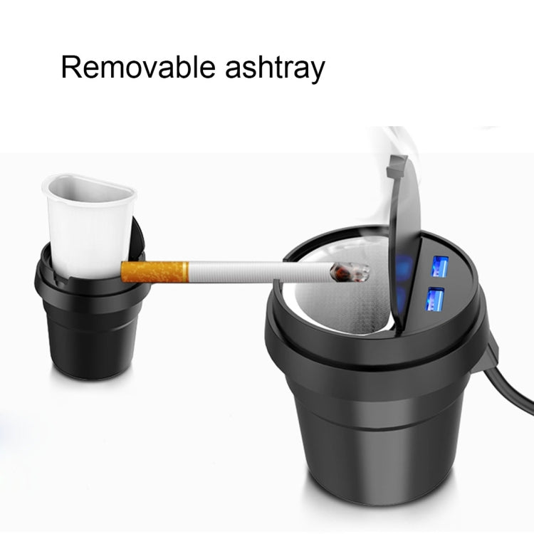 2 in 1 Car Ashtray + 3.1A Dual USB Port Quick Charge Cup Shaped Car Charger for Smartphones & Tablets & PSP & PDA & GPS & MP3 & MP4 and other USB-charged Devices