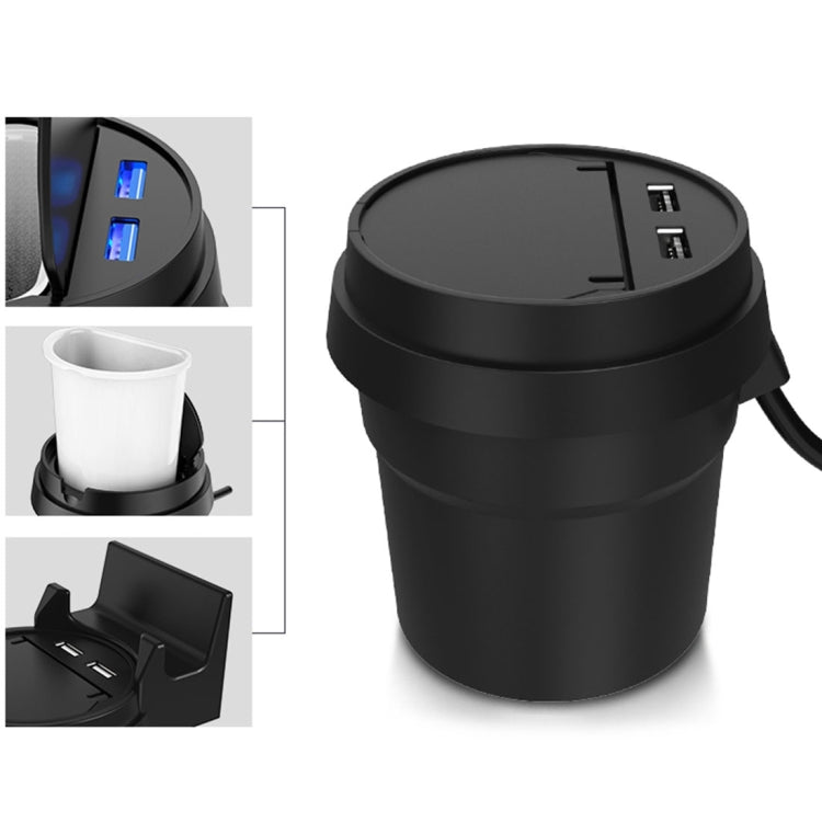2 in 1 Car Ashtray + 3.1A Dual USB Port Quick Charge Cup Shaped Car Charger for Smartphones & Tablets & PSP & PDA & GPS & MP3 & MP4 and other USB-charged Devices