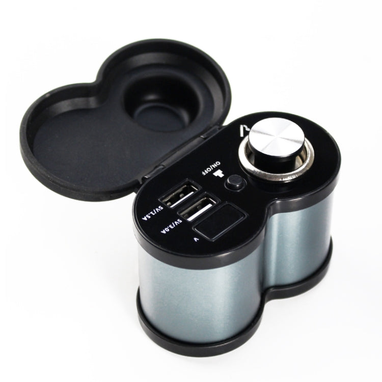 Portable Motorcycle Aluminum Alloy Dual USB Charger Cigarette Lighter