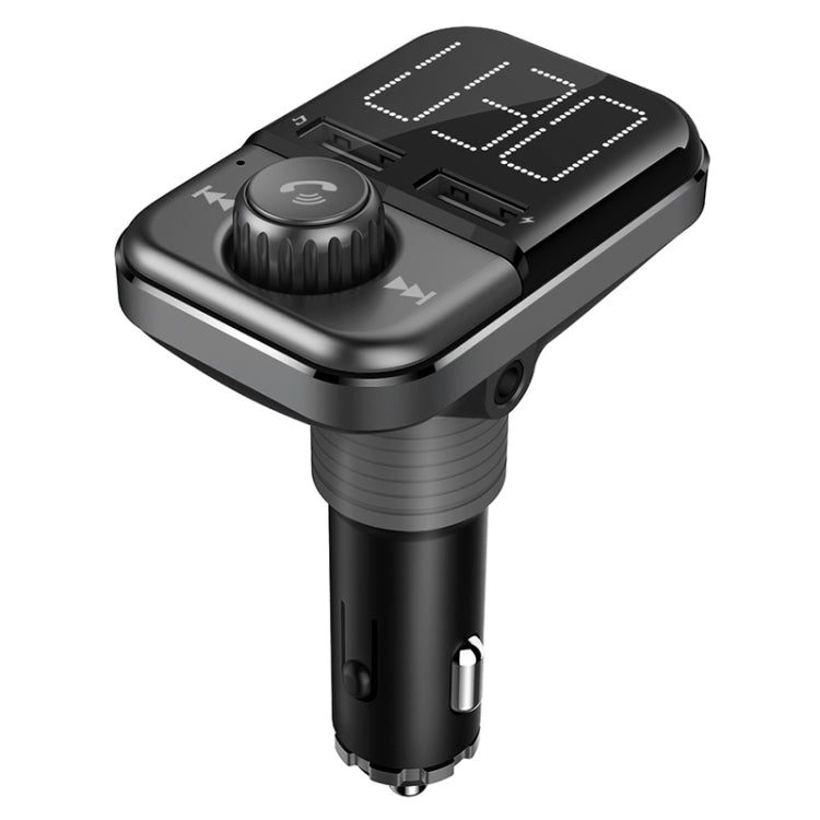 BT72 Dual USB Charging Smart Bluetooth FM Transmitter MP3 Music Player Car Kit with 1.5 inch White Display Screen, Support Bluetooth Call, TF Card & U Disk