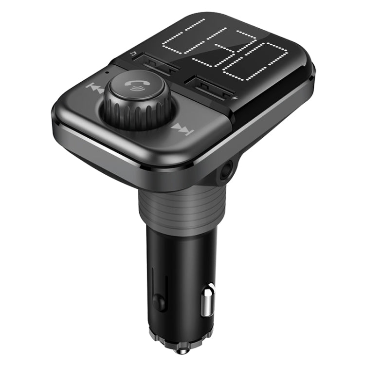 BT72 Dual USB Charging Smart Bluetooth FM Transmitter MP3 Music Player Car Kit with 1.5 inch White Display Screen, Support Bluetooth Call, TF Card & U Disk