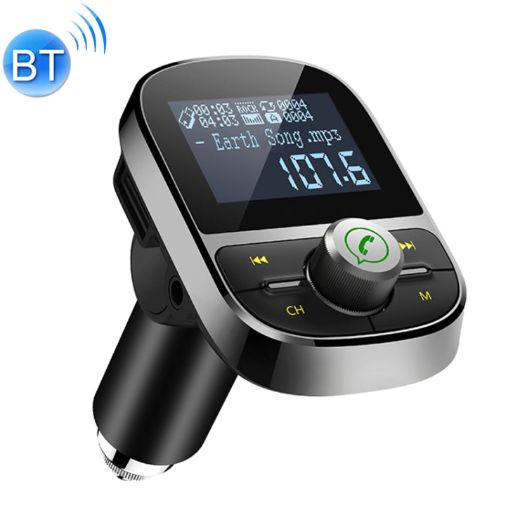 HY92 Dual USB Charging Smart Bluetooth FM Transmitter MP3 Music Player Car Kit with 1.44 inch LCD Screen, Support Bluetooth Call, TF Card & U Disk