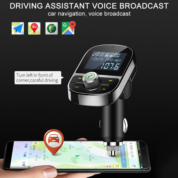 HY92 Dual USB Charging Smart Bluetooth FM Transmitter MP3 Music Player Car Kit with 1.44 inch LCD Screen, Support Bluetooth Call, TF Card & U Disk