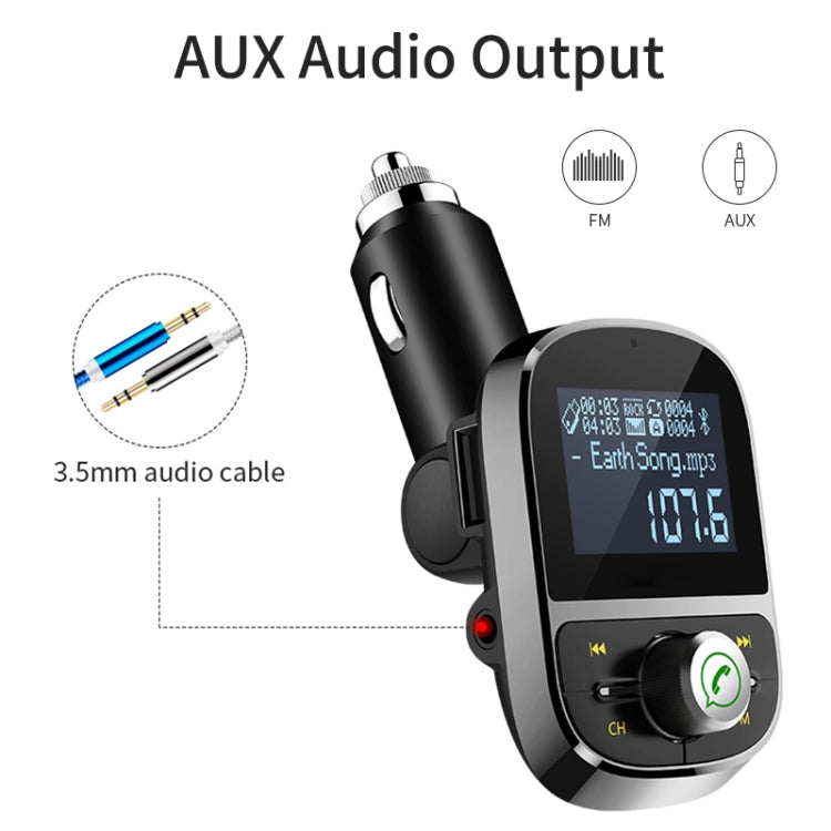 HY92 Dual USB Charging Smart Bluetooth FM Transmitter MP3 Music Player Car Kit with 1.44 inch LCD Screen, Support Bluetooth Call, TF Card & U Disk