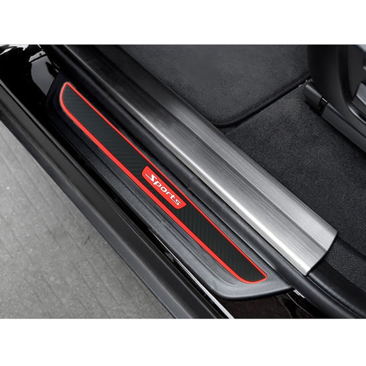 Universal Car Door Threshold Black Red Edge Decoration Strip Stickers