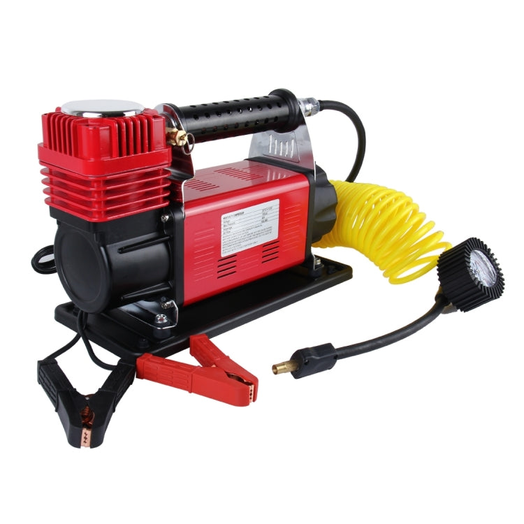 Air Compressor with Pressure Gauge And Three Nozzle Adapters, Portable Metal Cylinder Tire Inflator Compressor for Trucks Cars Vans Air Mattress Balls And All The Right Stuff 120 PSI 160L/min Voltage DC 13.8V, Amperage Draw 45A