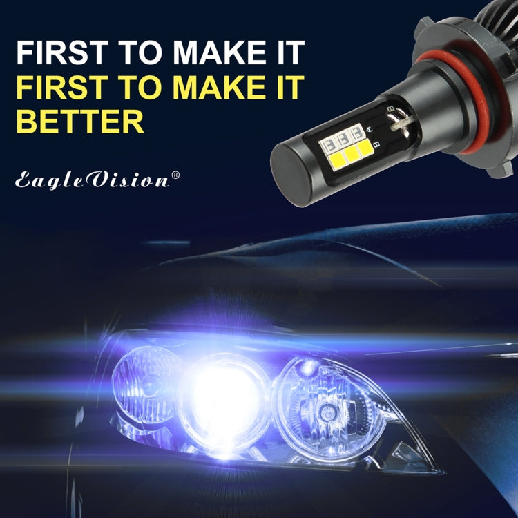 2 PCS EV14 9005 / 9006 DC9-32V / 6W / IP67 Car LED Double Color Fog Light, Ice Blue Light + Amber Light