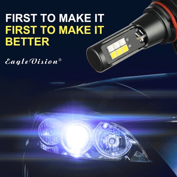 2 PCS EV14 H16 / 5202 DC9-32V / 6W / IP67 Car LED Double Color Fog Light, Ice Blue Light + Amber Light