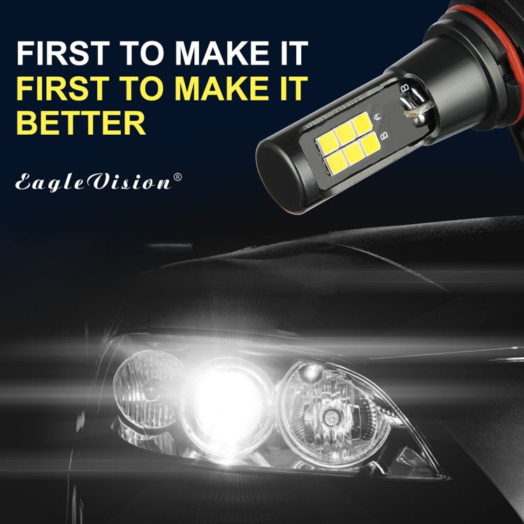 2 PCS EV15 H16 / 5202 DC9-32V / 6W / IP67 Car LED Double Color Fog Light, Cold White Light + Amber Light
