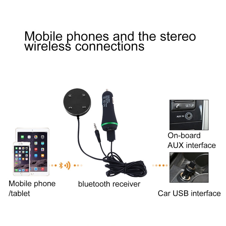 JRFC02 Multifunctional Car Bluetooth FM Receiver + Transmitter with Remote Controller, Support Hands-free Answer Phone & Smartphones Double USB Charging Function