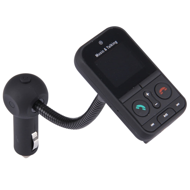 360 Degrees Rotatable Multifunctional Car Bluetooth FM Transmitter with Remote Controller, Support TF Card / MP3 / U Disk Music Play & Hands-free Answer Phone & Smartphones USB Charging & A2DP Function