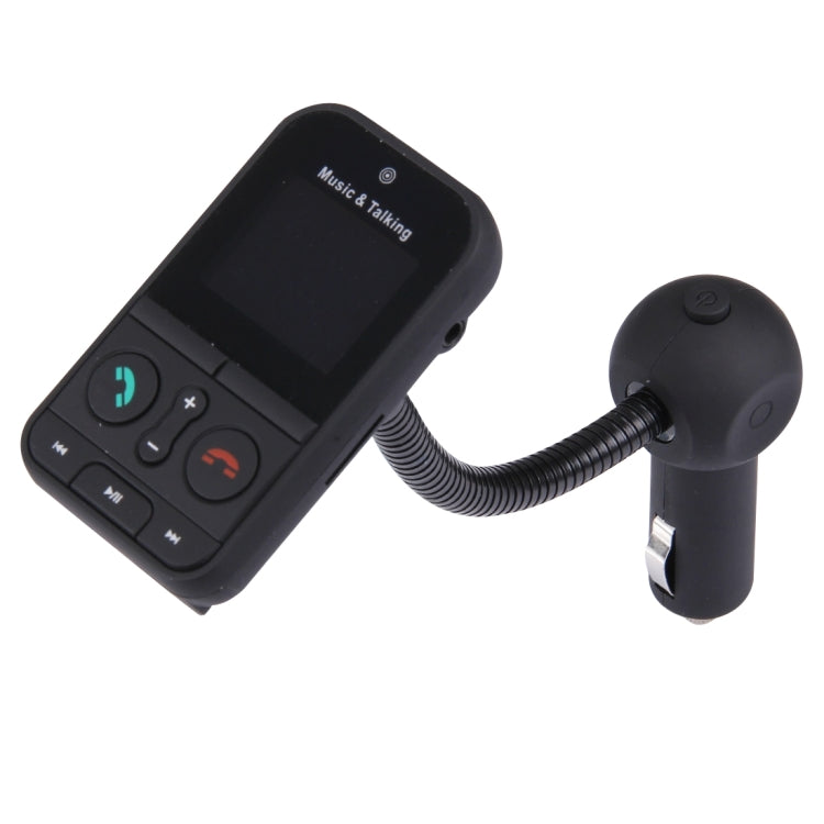 360 Degrees Rotatable Multifunctional Car Bluetooth FM Transmitter with Remote Controller, Support TF Card / MP3 / U Disk Music Play & Hands-free Answer Phone & Smartphones USB Charging & A2DP Function