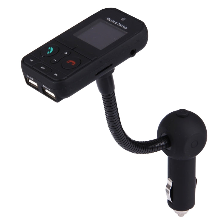 360 Degrees Rotatable Multifunctional Car Bluetooth FM Transmitter with Remote Controller, Support TF Card / MP3 / U Disk Music Play & Hands-free Answer Phone & Smartphones USB Charging & A2DP Function