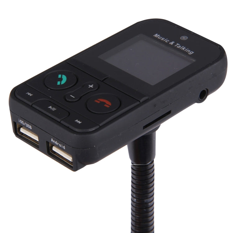 360 Degrees Rotatable Multifunctional Car Bluetooth FM Transmitter with Remote Controller, Support TF Card / MP3 / U Disk Music Play & Hands-free Answer Phone & Smartphones USB Charging & A2DP Function