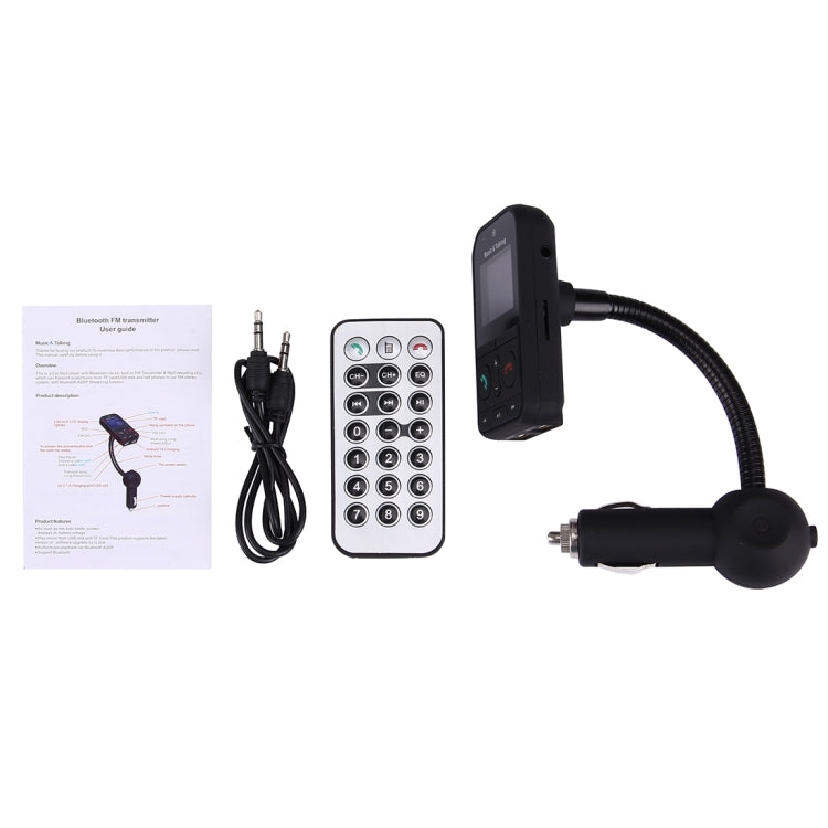 360 Degrees Rotatable Multifunctional Car Bluetooth FM Transmitter with Remote Controller, Support TF Card / MP3 / U Disk Music Play & Hands-free Answer Phone & Smartphones USB Charging & A2DP Function