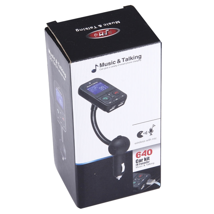 360 Degrees Rotatable Multifunctional Car Bluetooth FM Transmitter with Remote Controller, Support TF Card / MP3 / U Disk Music Play & Hands-free Answer Phone & Smartphones USB Charging & A2DP Function