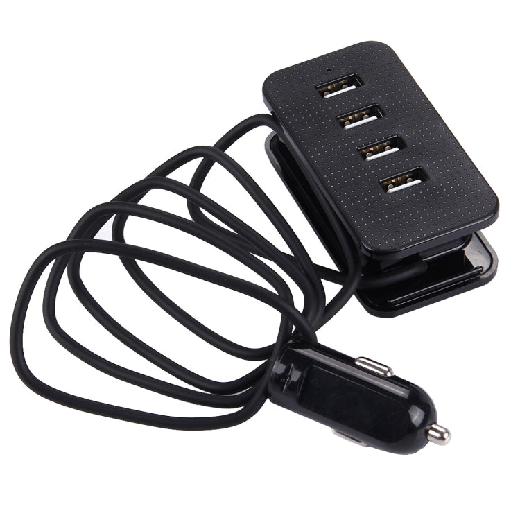 5V 4.1A 4-Ports USB Universal Car Charger with Winder for iPhone, iPad, Samsung, HTC, Sony, Length: 1m