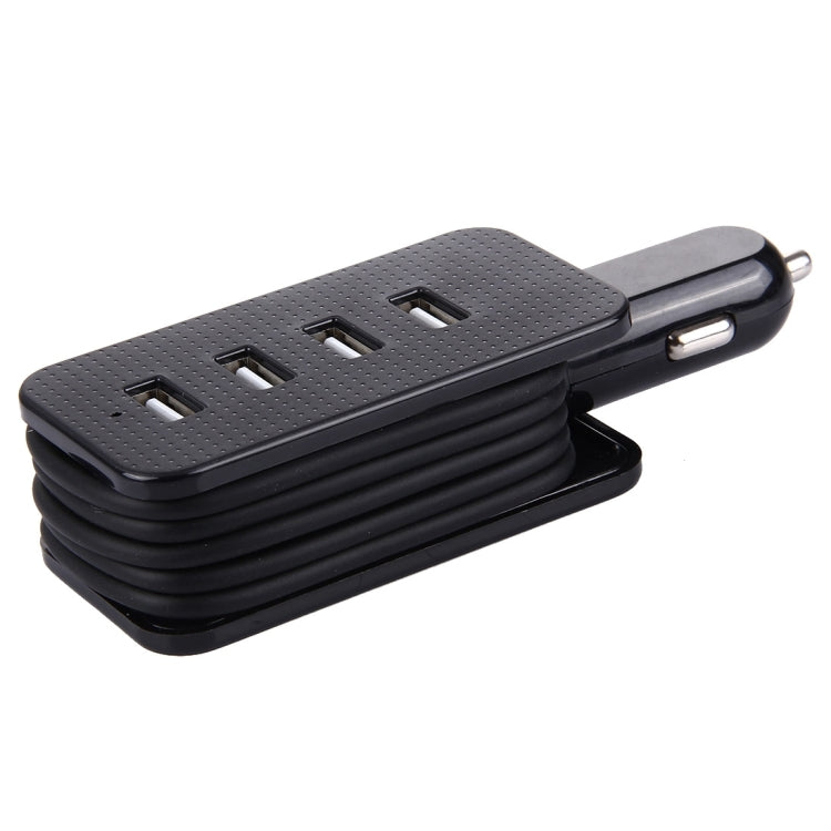 5V 4.1A 4-Ports USB Universal Car Charger with Winder for iPhone, iPad, Samsung, HTC, Sony, Length: 1m