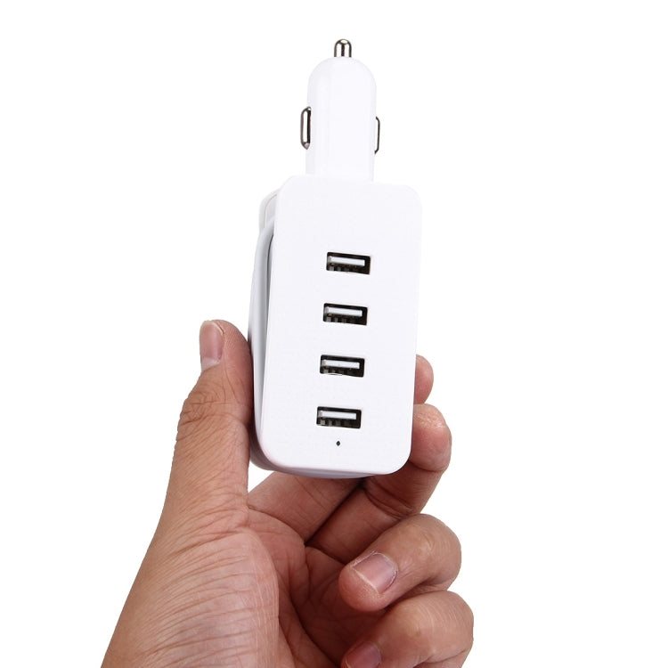 5V 4.1A 4-Ports USB Universal Car Charger with Winder for iPhone, iPad, Samsung, HTC, Sony, Length: 1m