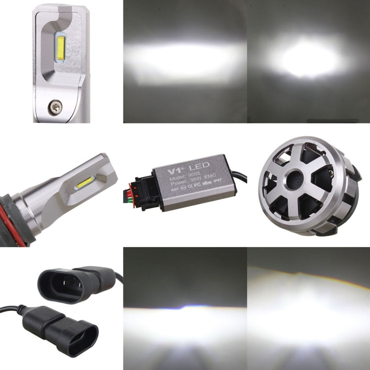 2 PCS V1 9005 30W 2200 LM 6000K IP67 Car Headlight with 6 Philip Lamps, DC 12-24V(White Light)